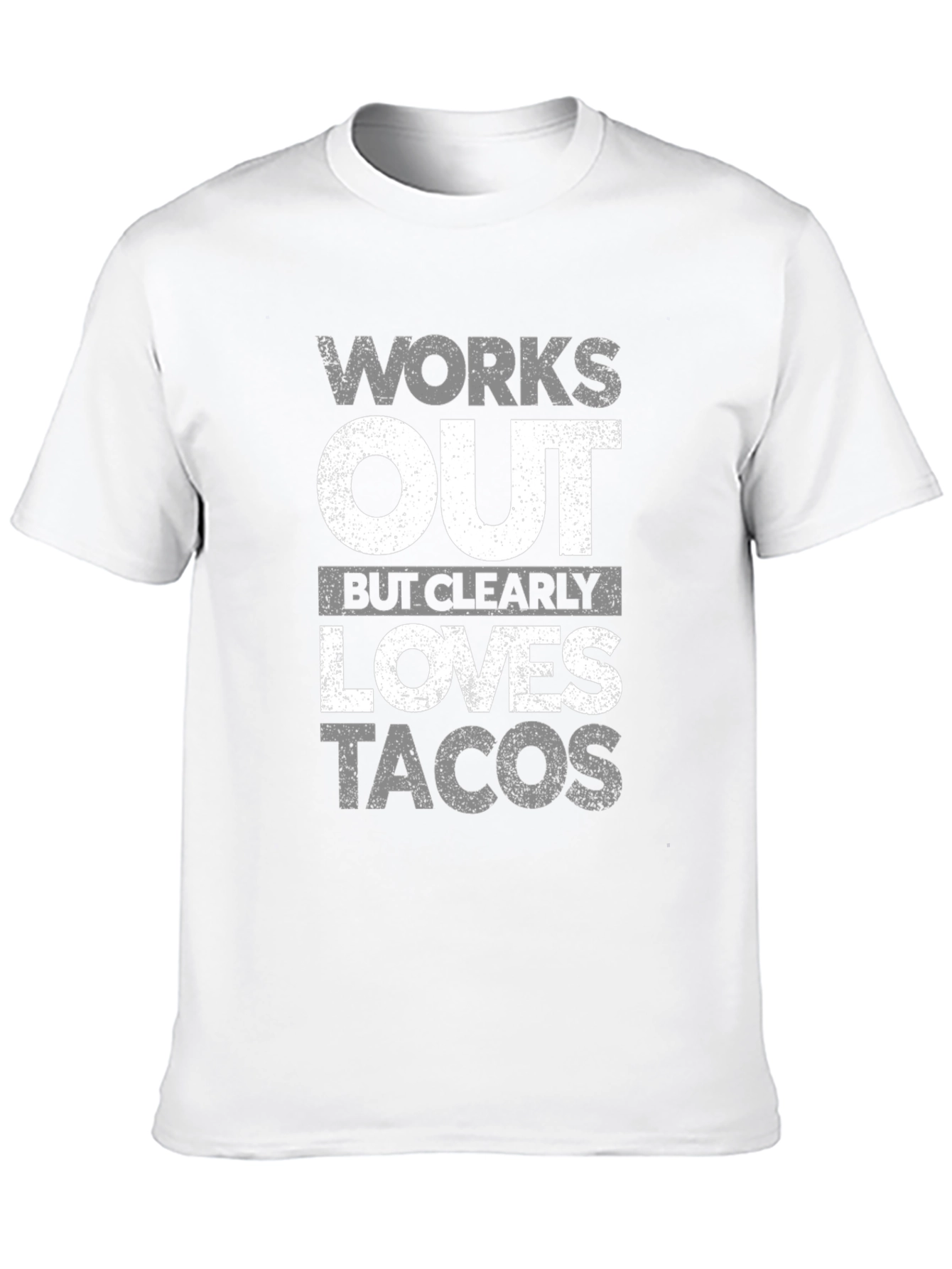 Works Out Loves Tacos Mens Black T-Shirt