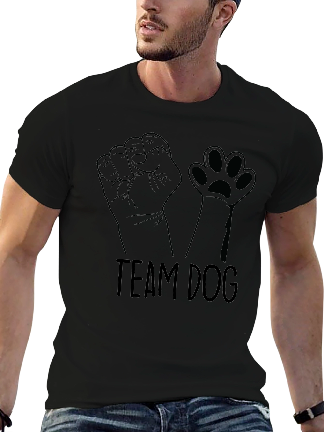 Team Dog Black Graphic T-Shirt