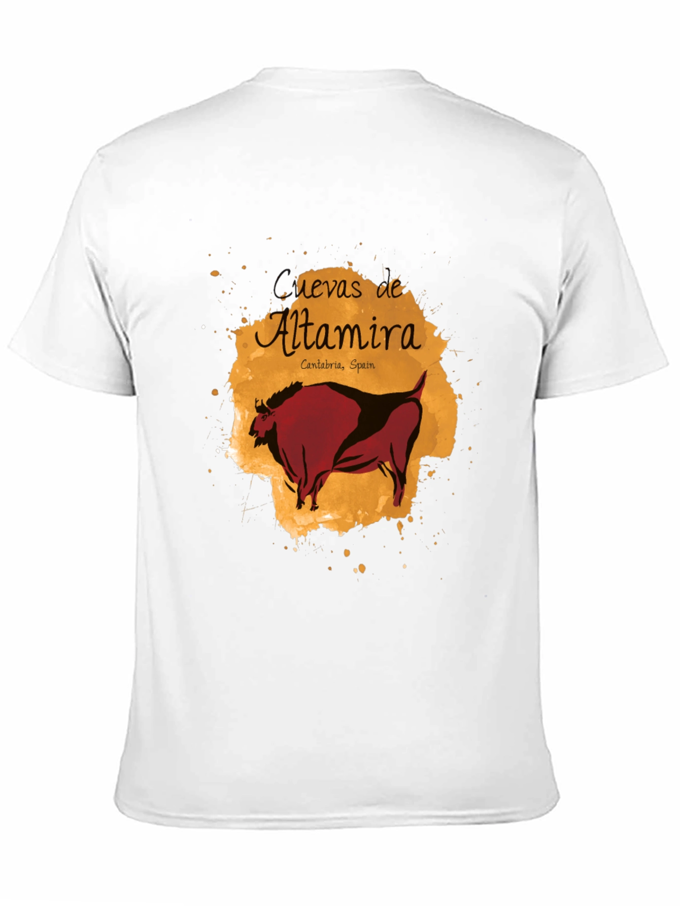 Altamira Caves Bison Graphic Tee - Artistic Black T-Shirt