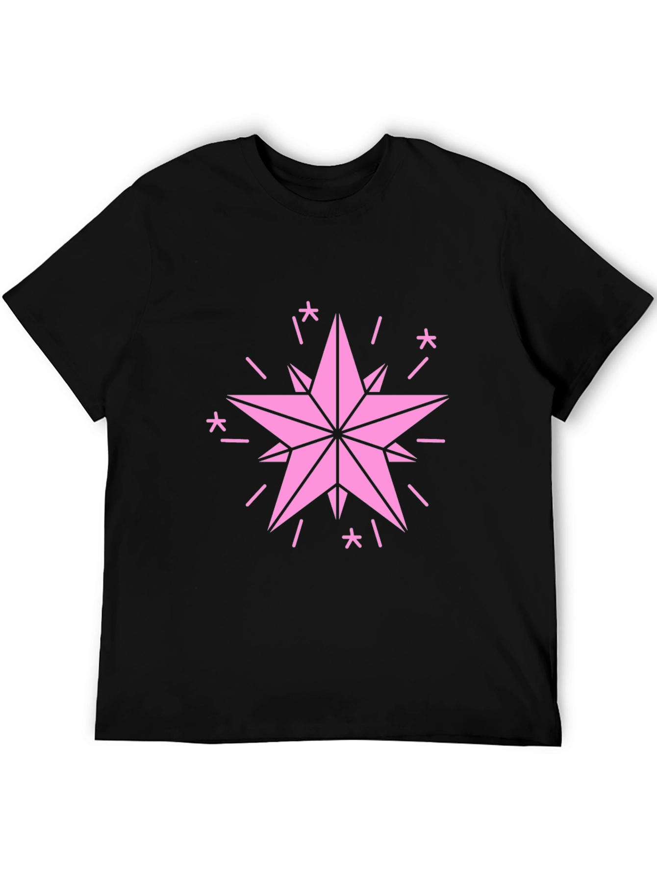 Star Graphic Black Tee - Modern Casual