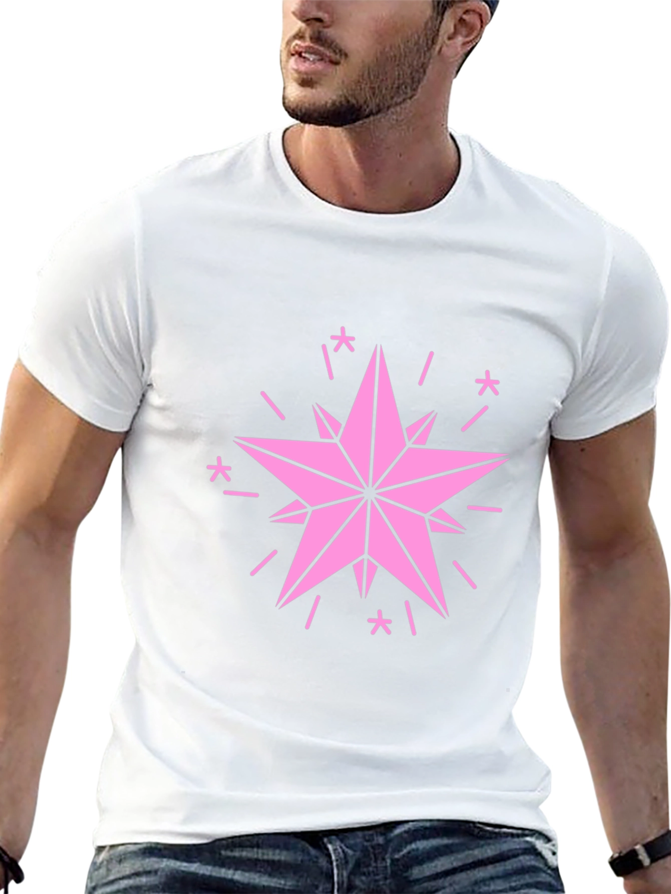 Star Graphic Black Tee - Modern Casual