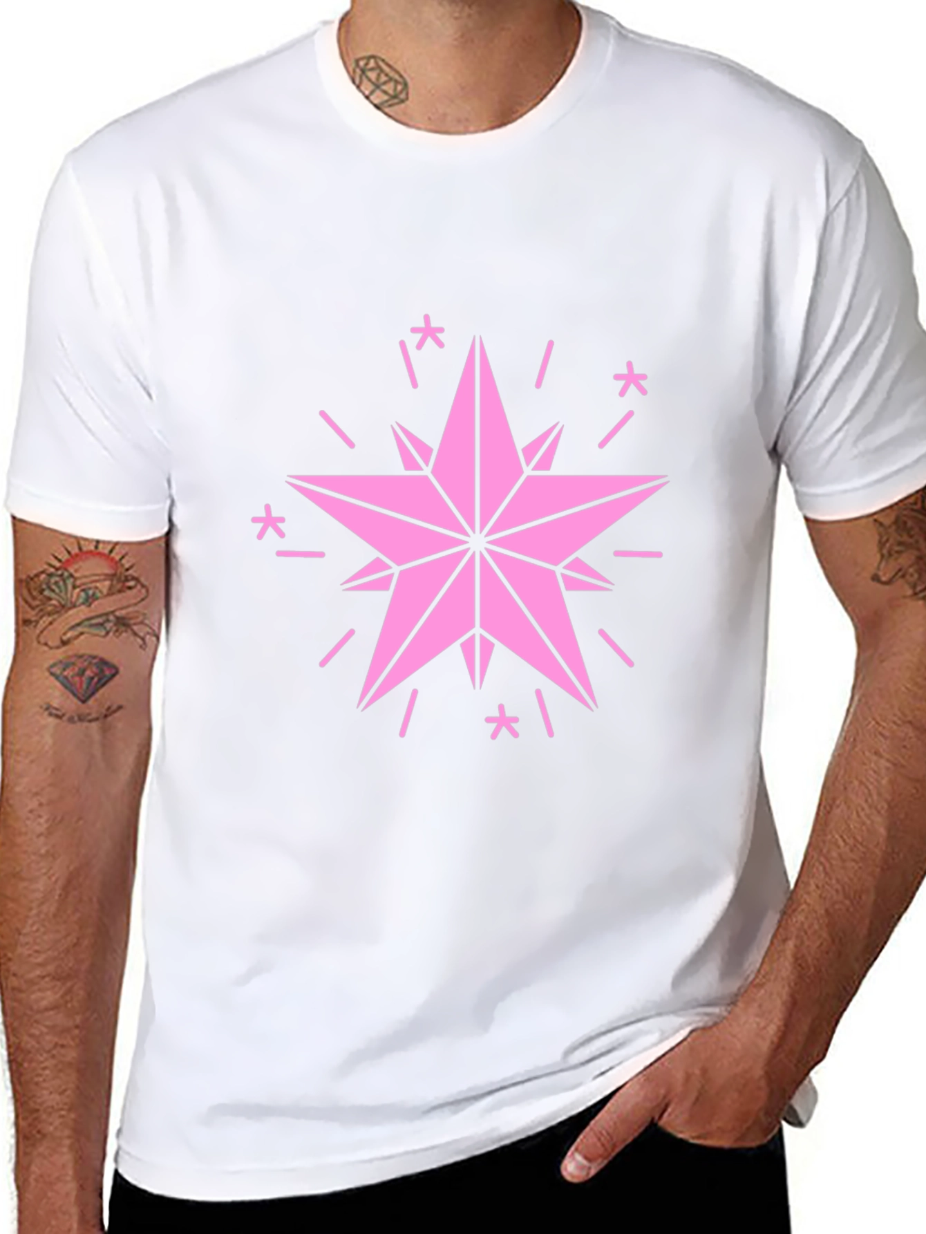 Star Graphic Black Tee - Modern Casual