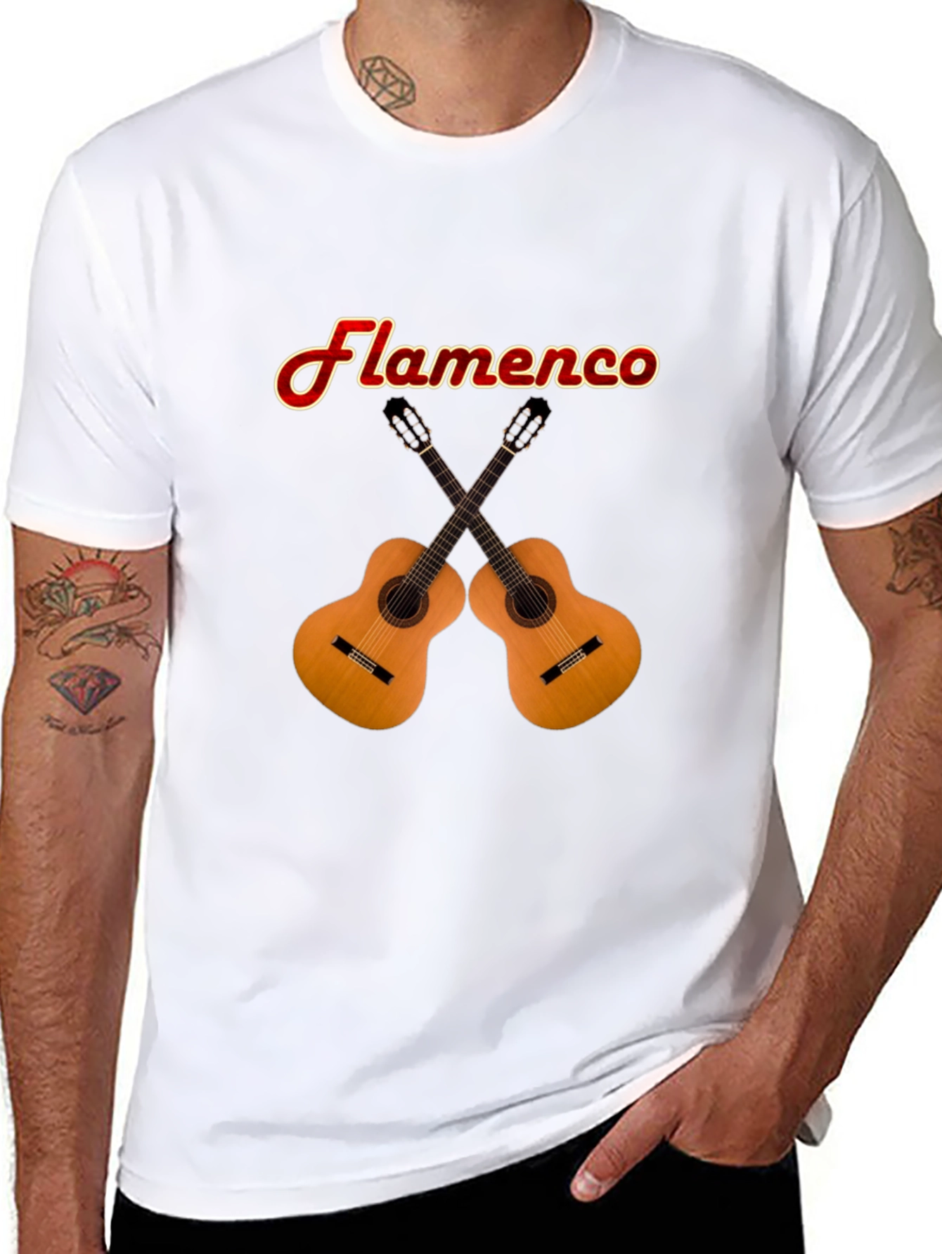 Flamenco Guitars Graphic T-Shirt - Black