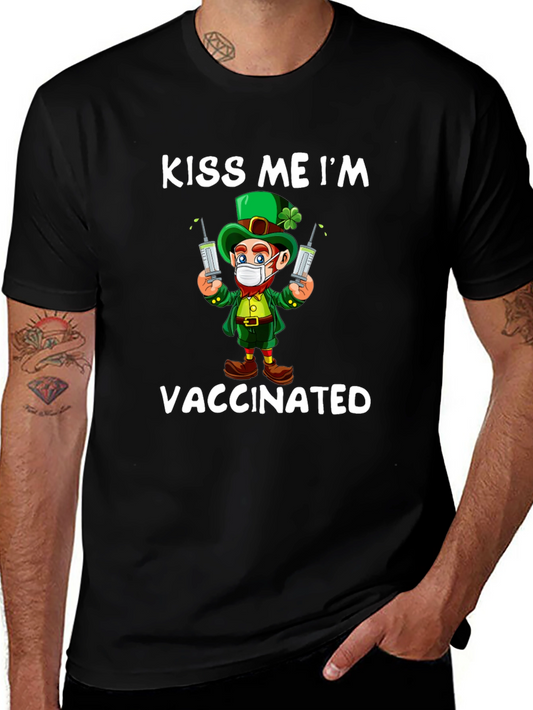 Kiss Me Im Vaccinated St Patricks Day T-Shirt