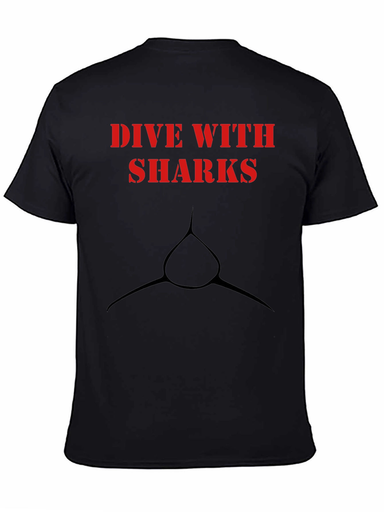 Dive With Sharks Graphic Tee - Mens Black T-Shirt