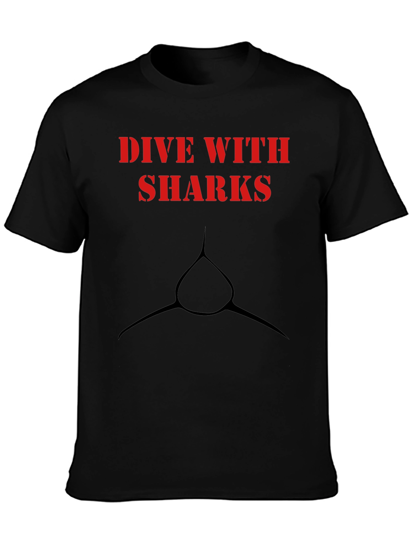 Dive With Sharks Graphic Tee - Mens Black T-Shirt