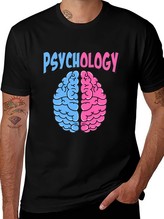 Psychology Brain Graphic Tee - Black