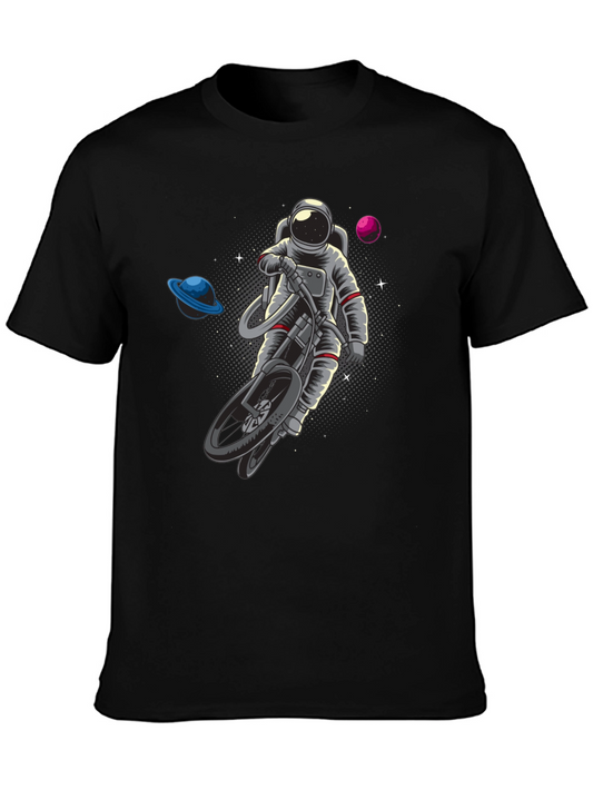 Astronaut Riding Bike in Space T-Shirt
