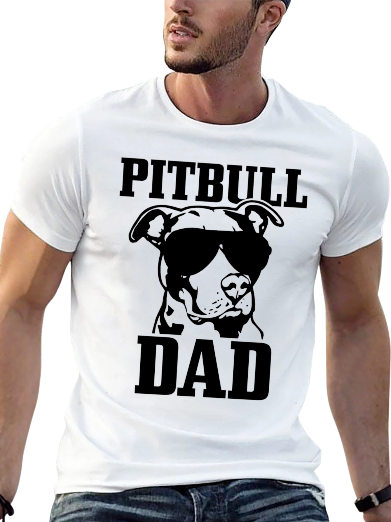 Pitbull Dad Graphic Tee - Cool Dog Lover Shirt