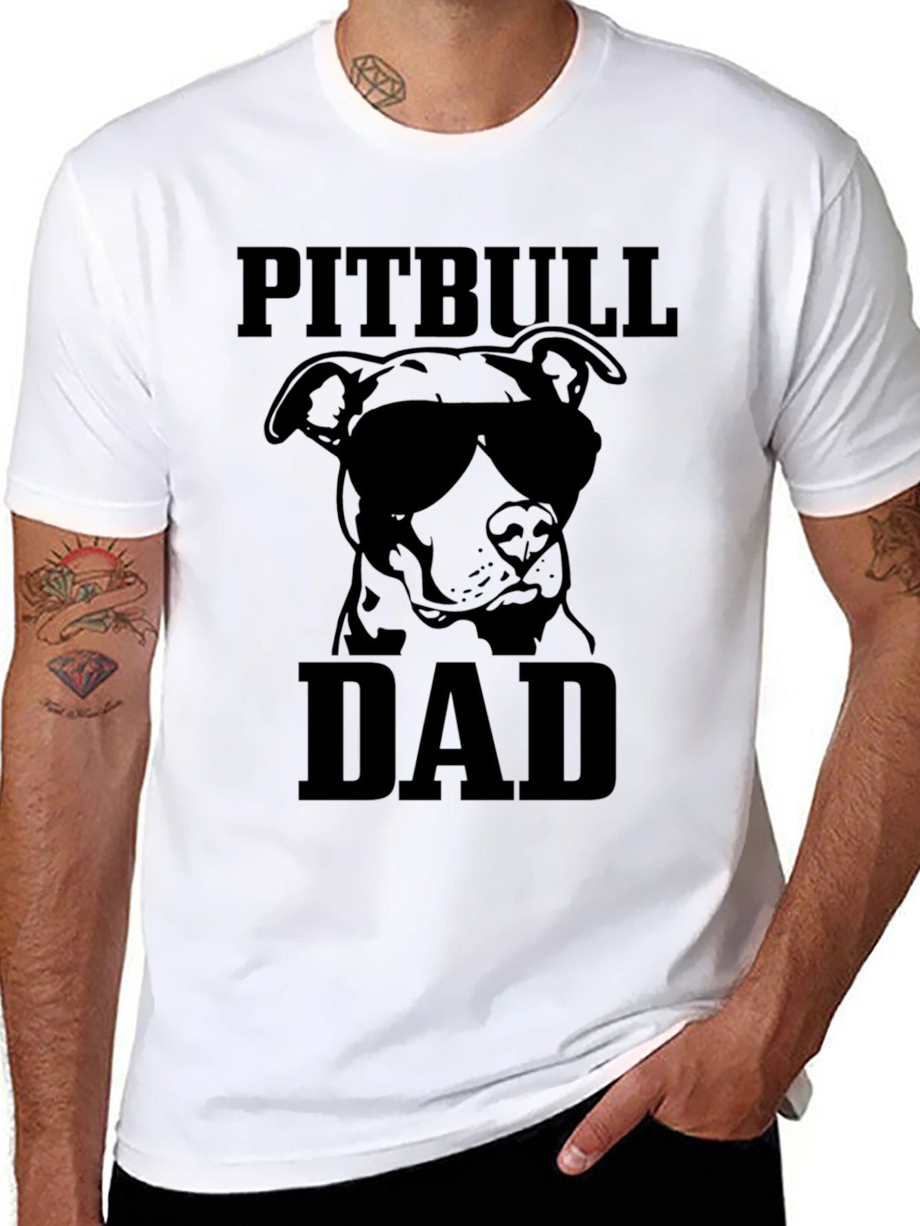 Pitbull Dad Graphic Tee - Cool Dog Lover Shirt
