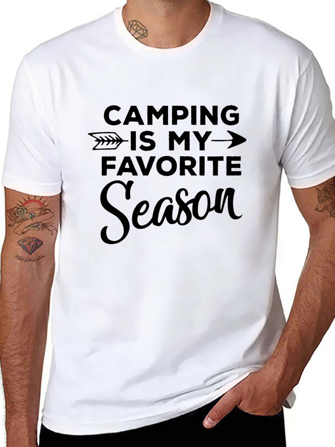 Camping Is My Favorite Season Black T-Shirt