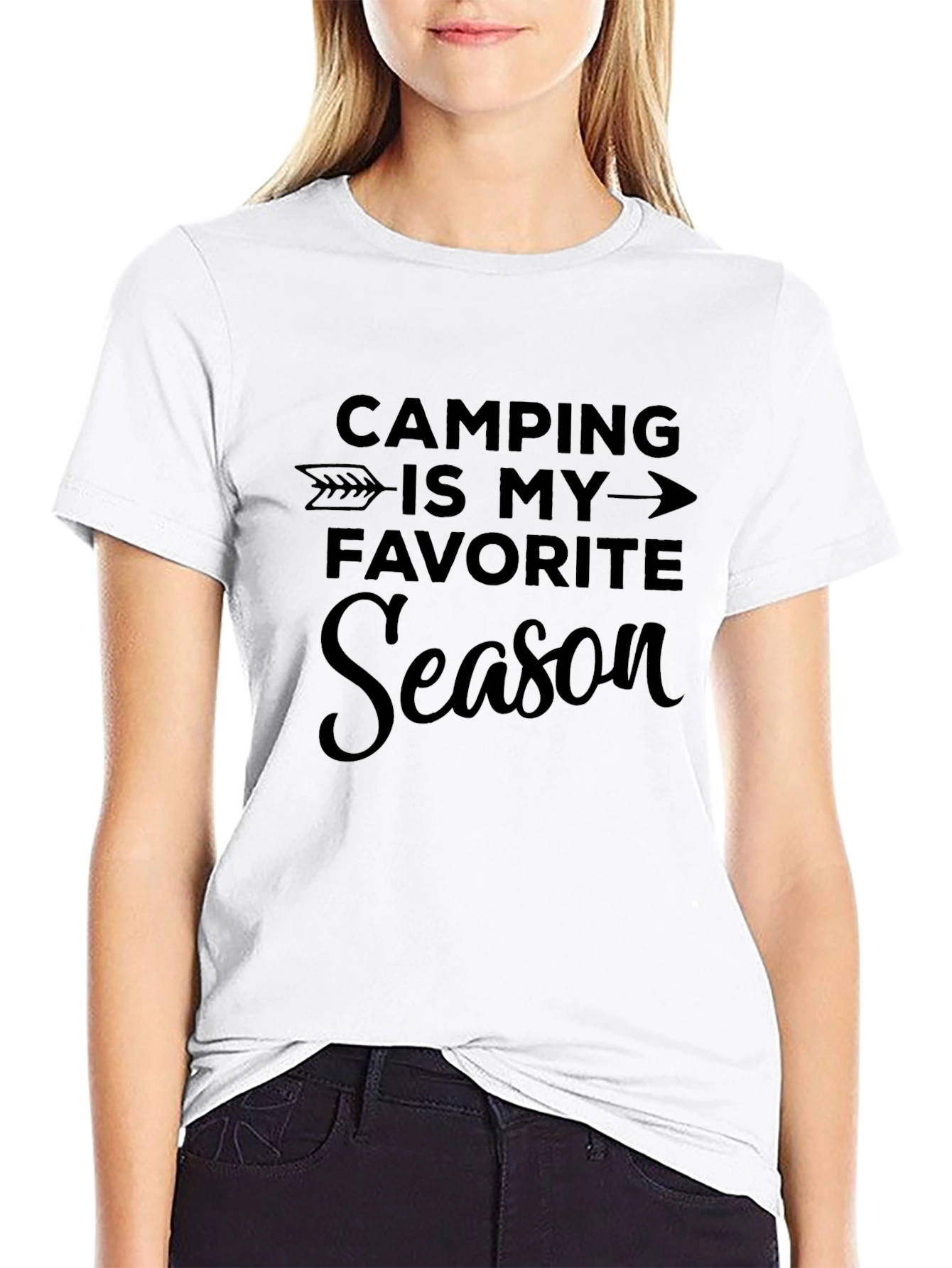 Camping Is My Favorite Season Black T-Shirt