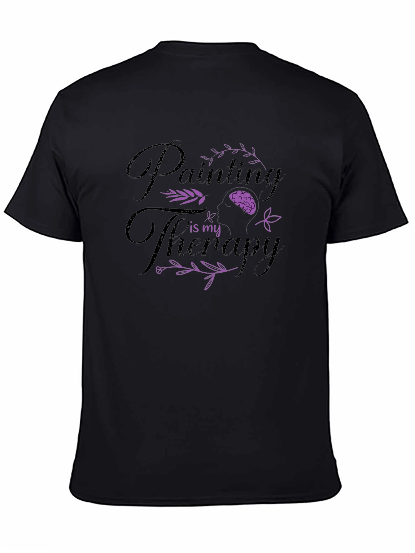 Painting is My Therapy Black Graphic T-Shirt