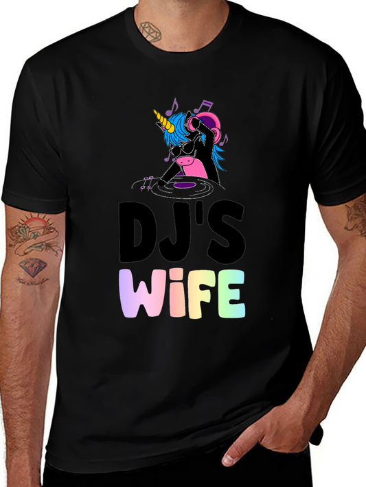 DJs Wife Graphic T-Shirt - Unicorn Design