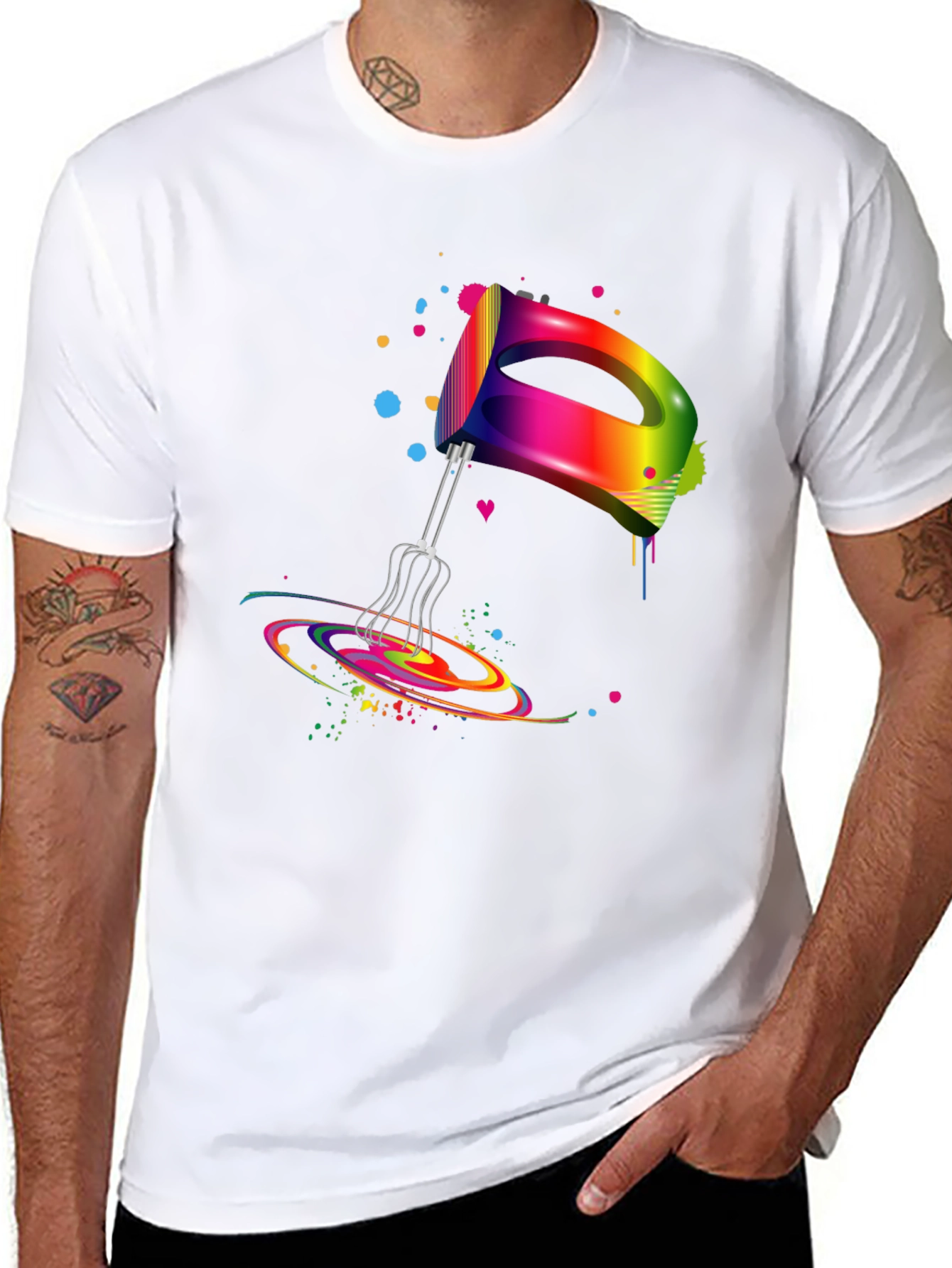 Rainbow Mixer Graphic Tee - Stylish & Fun