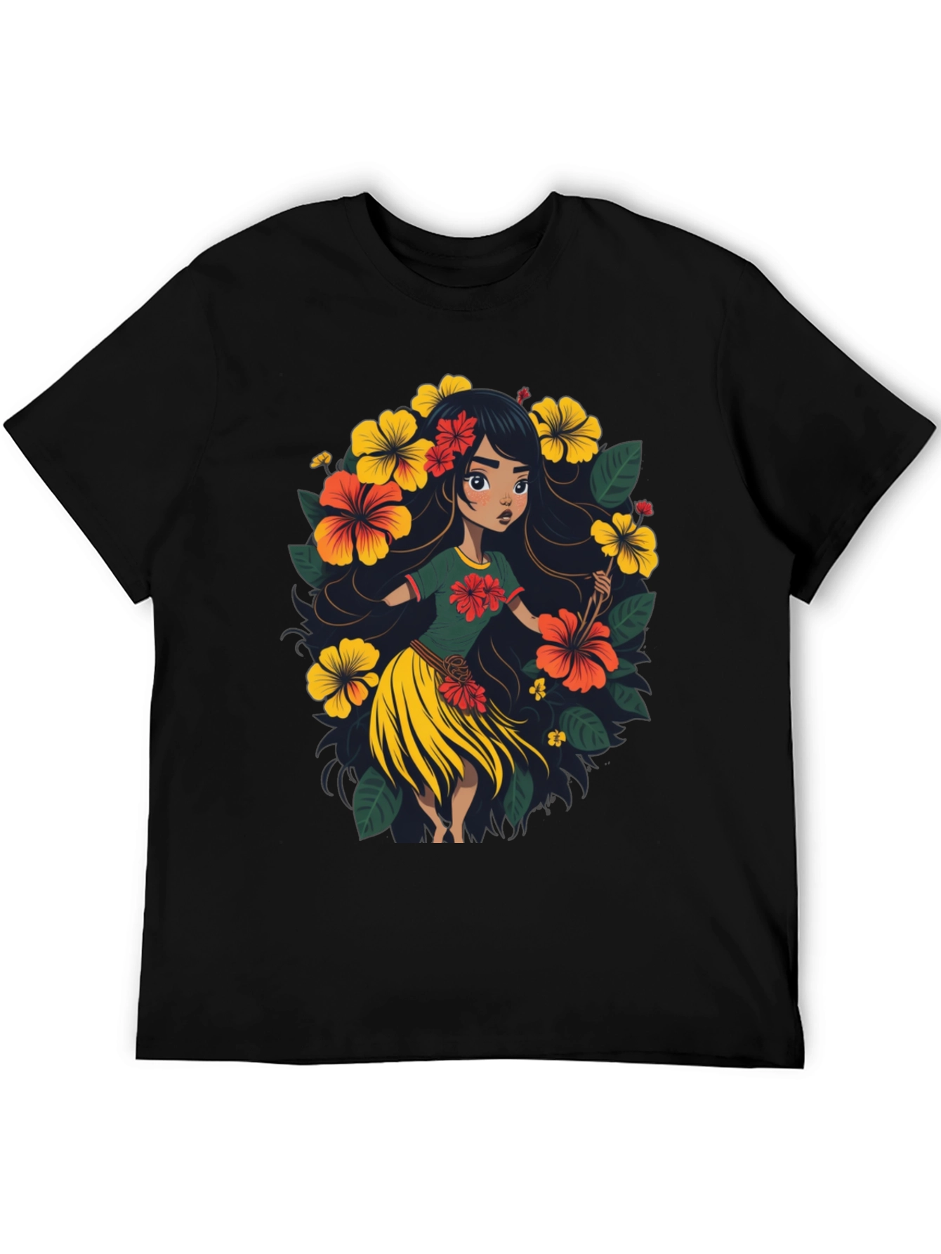 Hibiscus Hula Girl Graphic Tee - Island Style