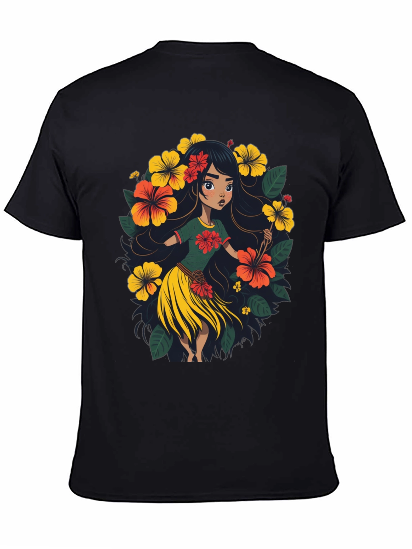 Hibiscus Hula Girl Graphic Tee - Island Style