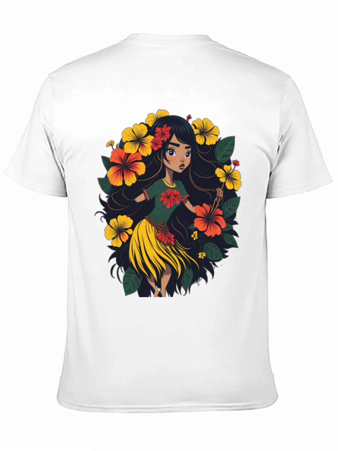 Hibiscus Hula Girl Graphic Tee - Island Style