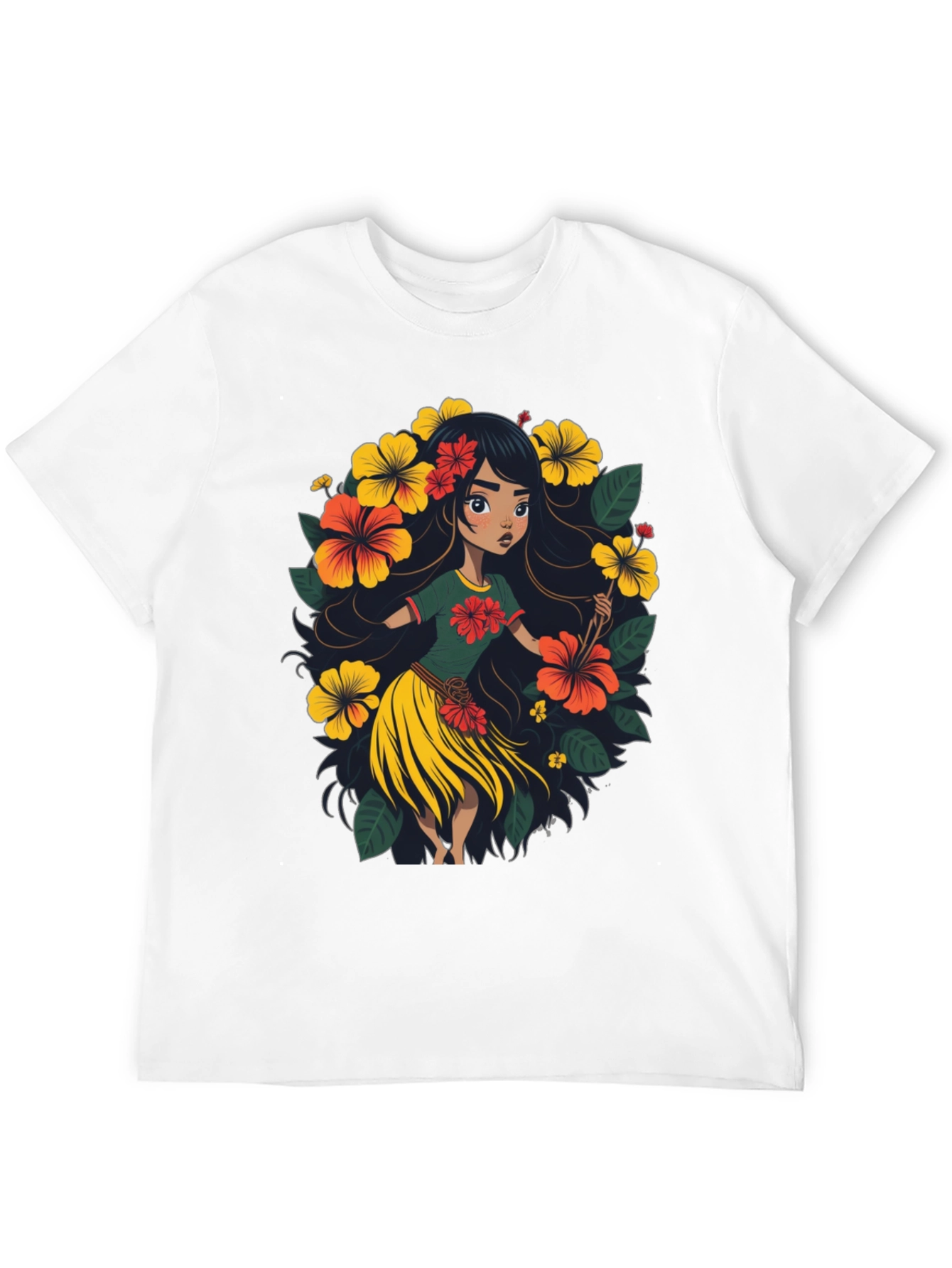 Hibiscus Hula Girl Graphic Tee - Island Style