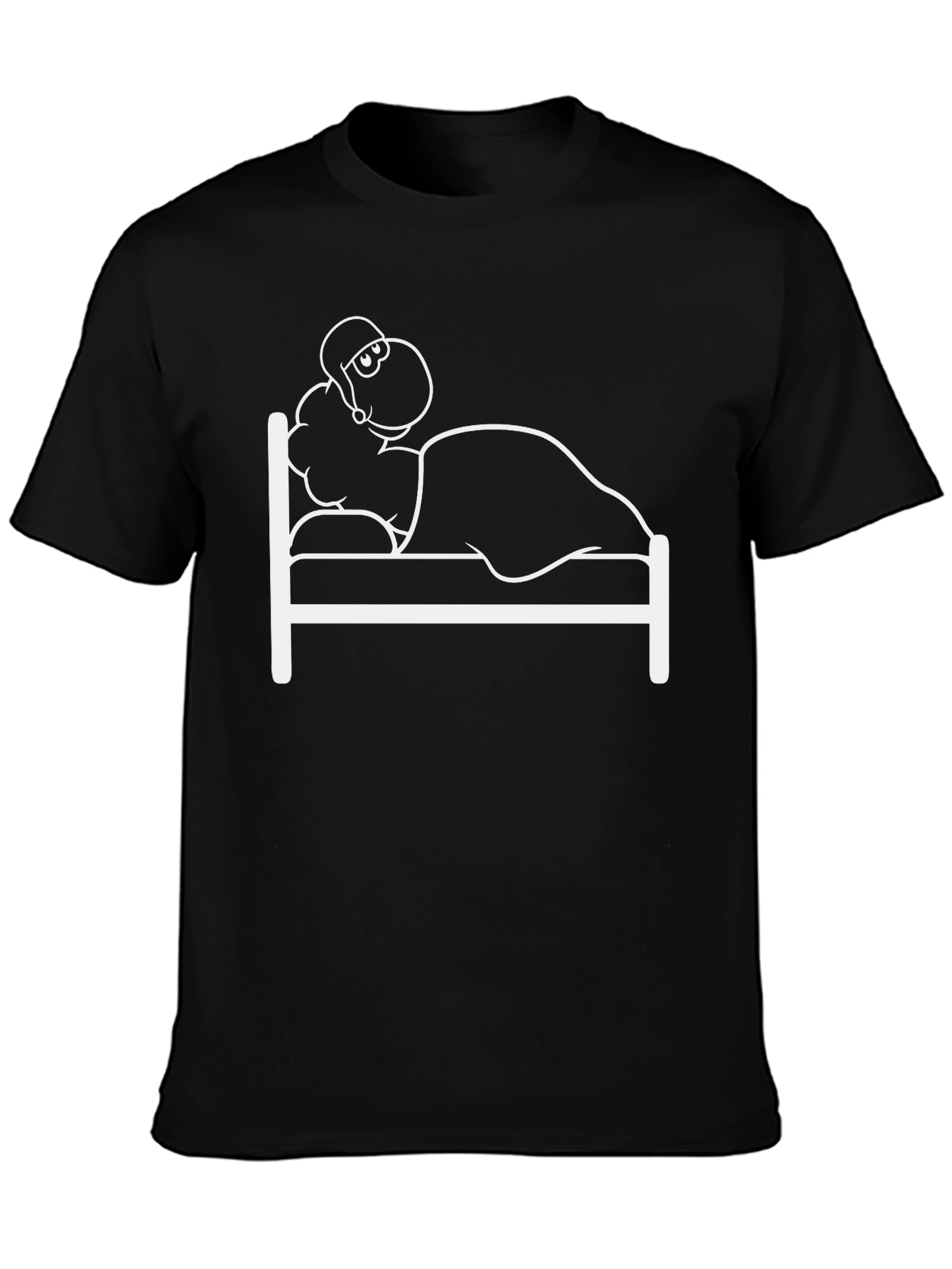 Funny Sleeping Sheep T-Shirt - Black Cotton Tee
