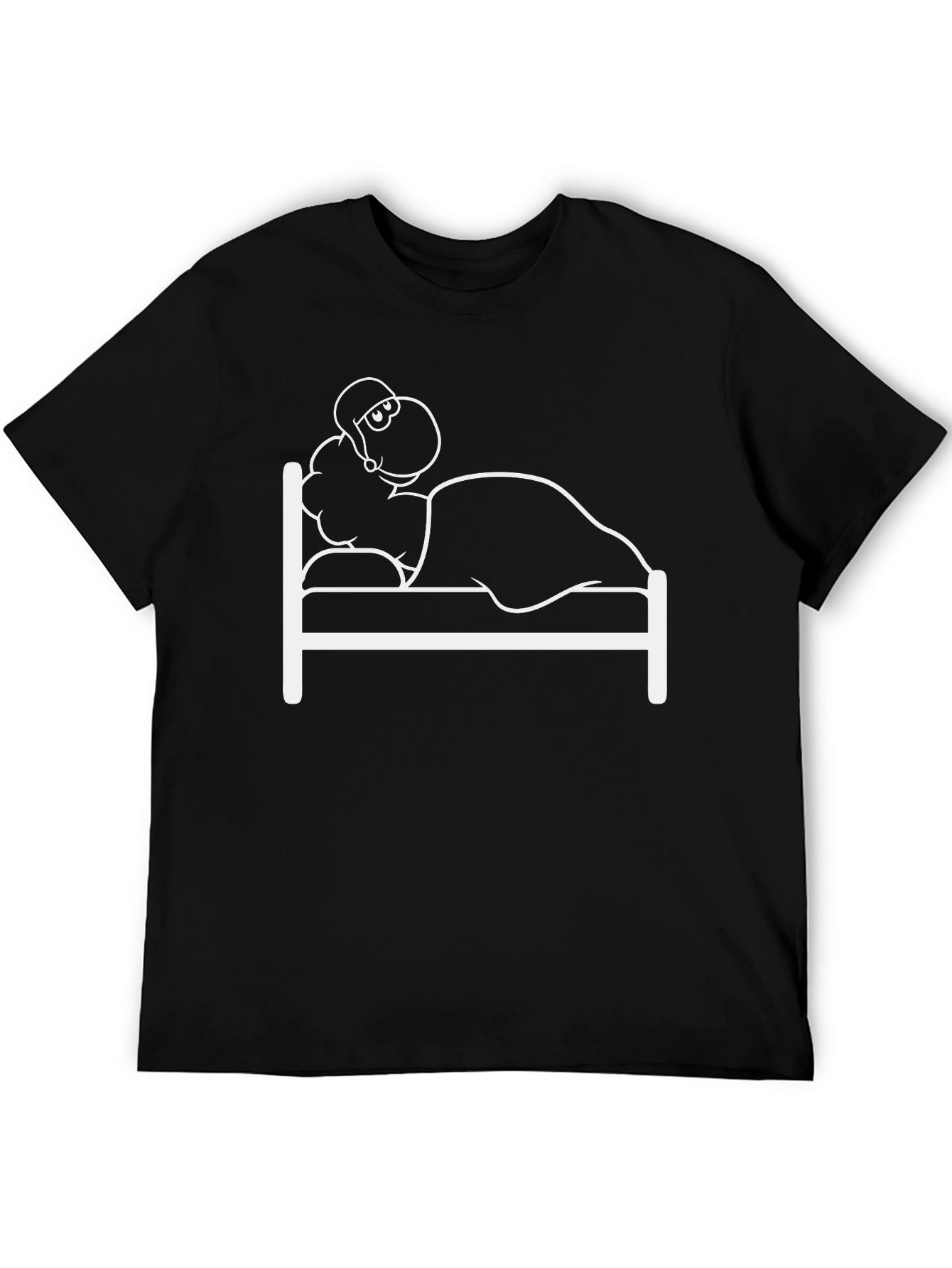 Funny Sleeping Sheep T-Shirt - Black Cotton Tee