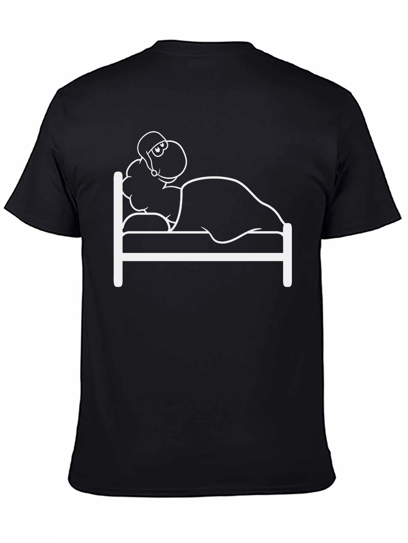 Funny Sleeping Sheep T-Shirt - Black Cotton Tee