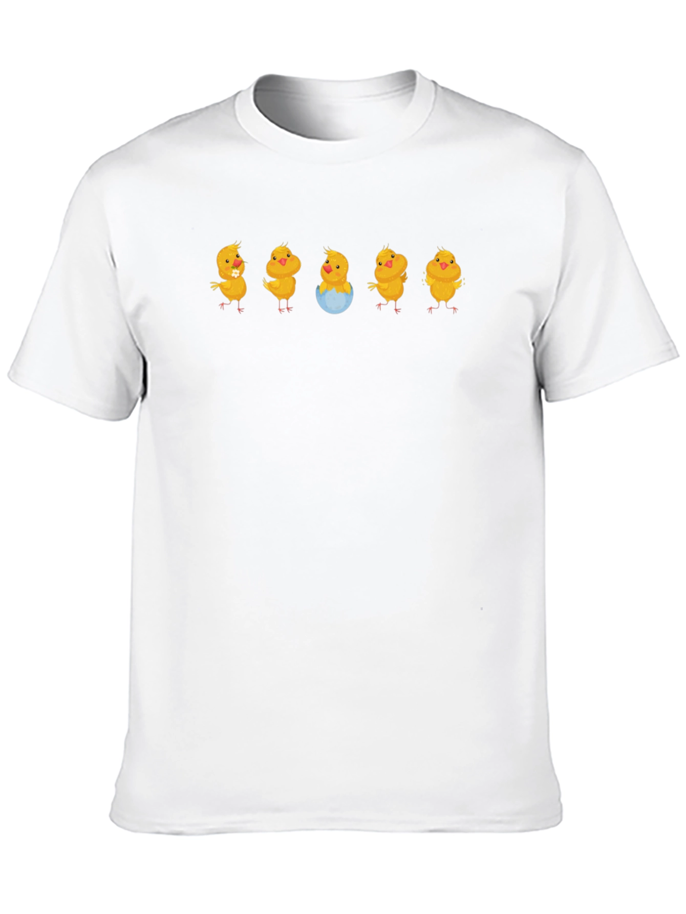 Cute Chick Pattern Black T-Shirt