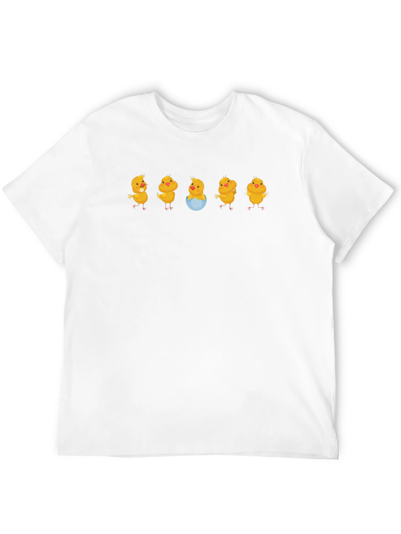 Cute Chick Pattern Black T-Shirt