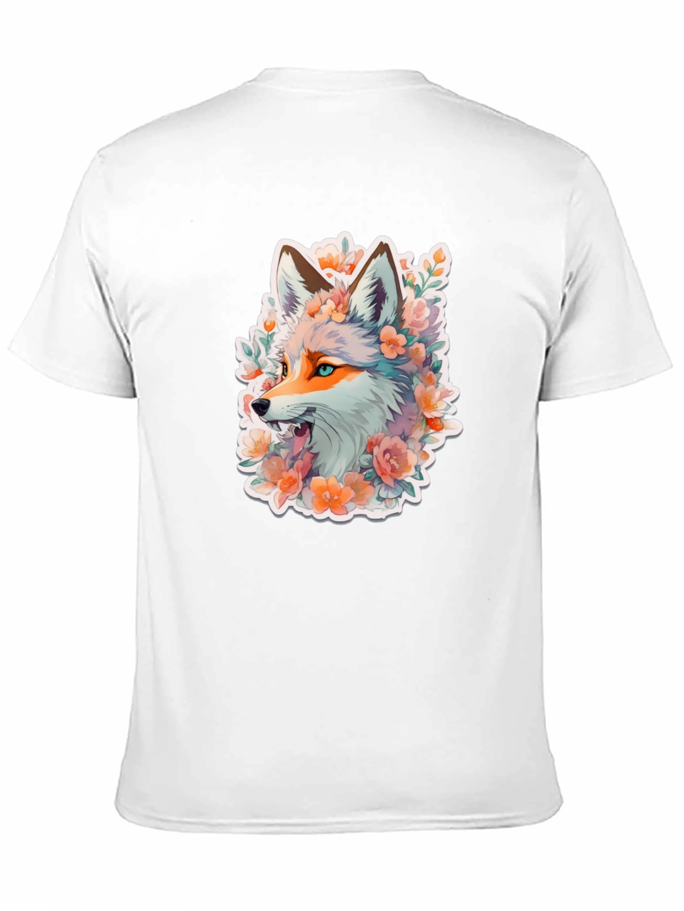 Fox Floral Graphic Black T-Shirt
