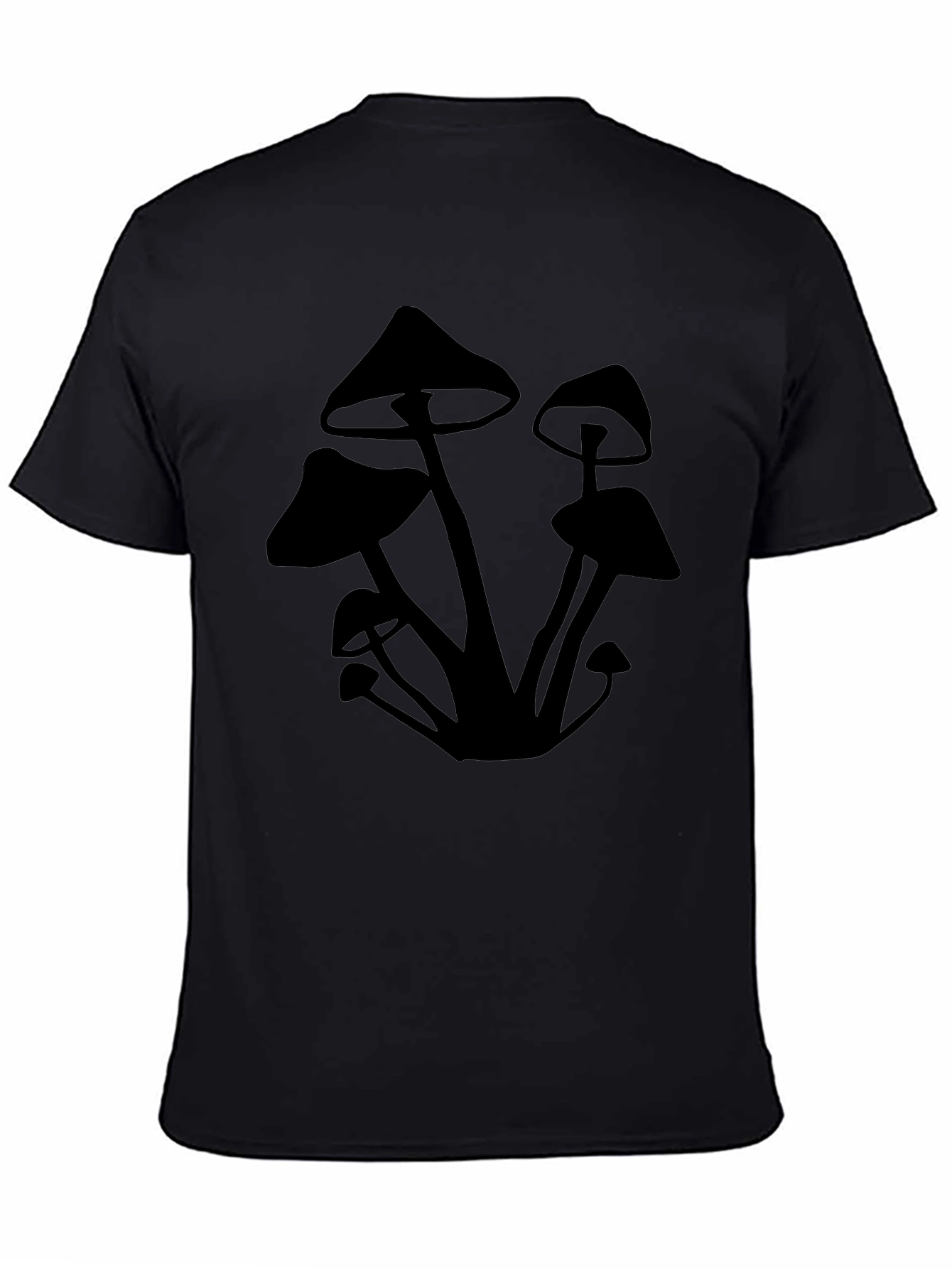 Mushroom Silhouette Graphic Tee - Black