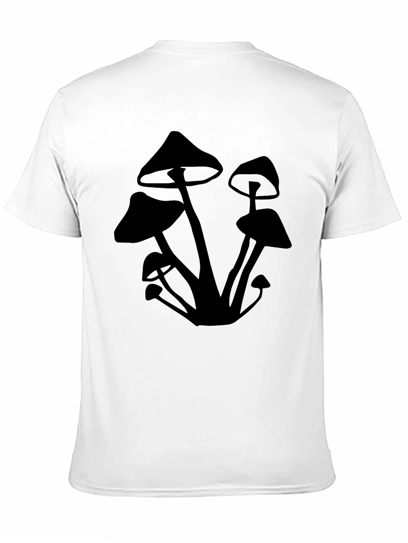 Mushroom Silhouette Graphic Tee - Black