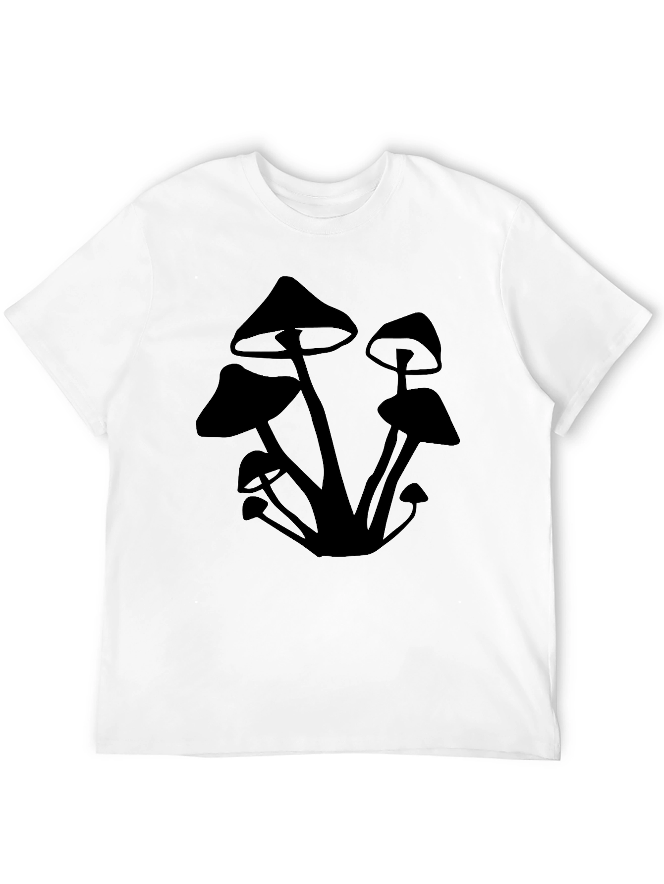 Mushroom Silhouette Graphic Tee - Black
