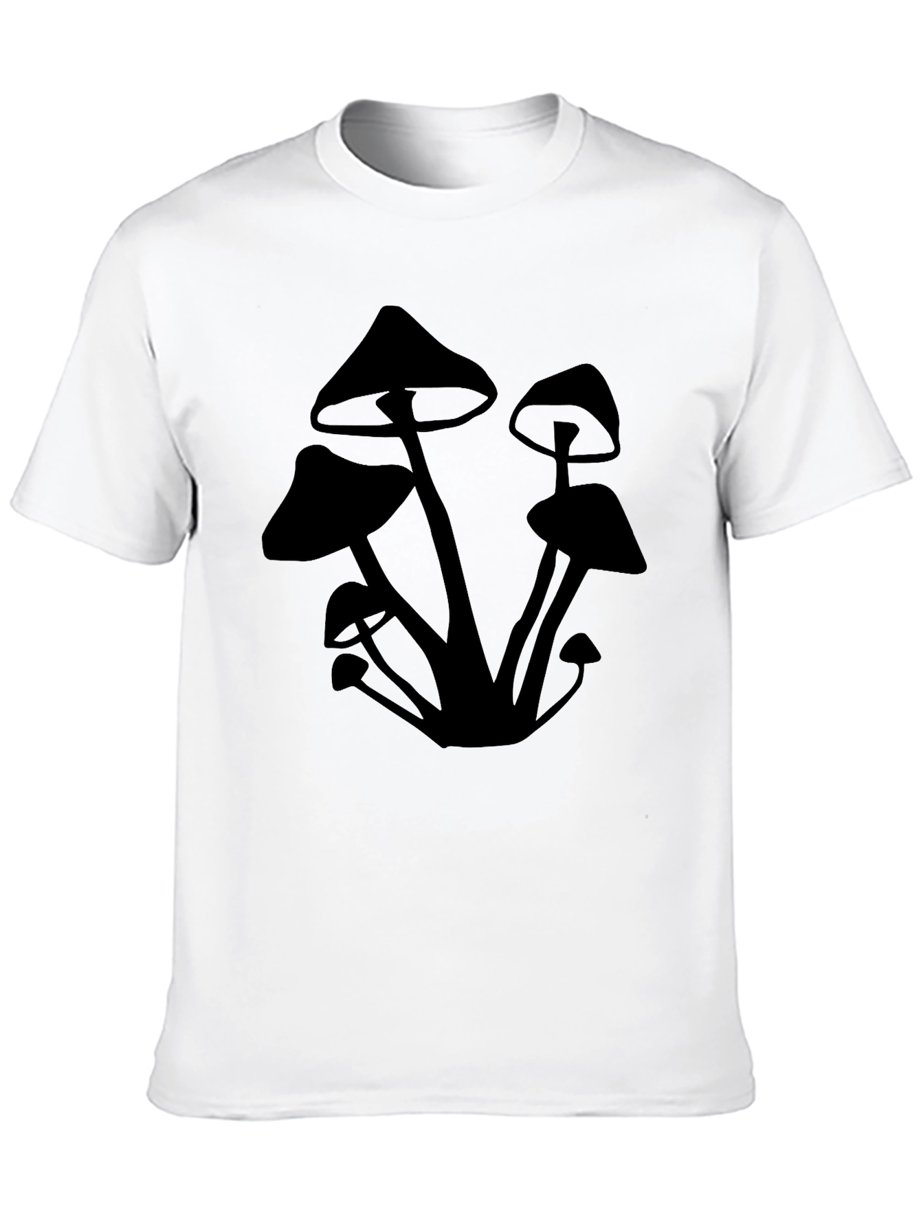 Mushroom Silhouette Graphic Tee - Black