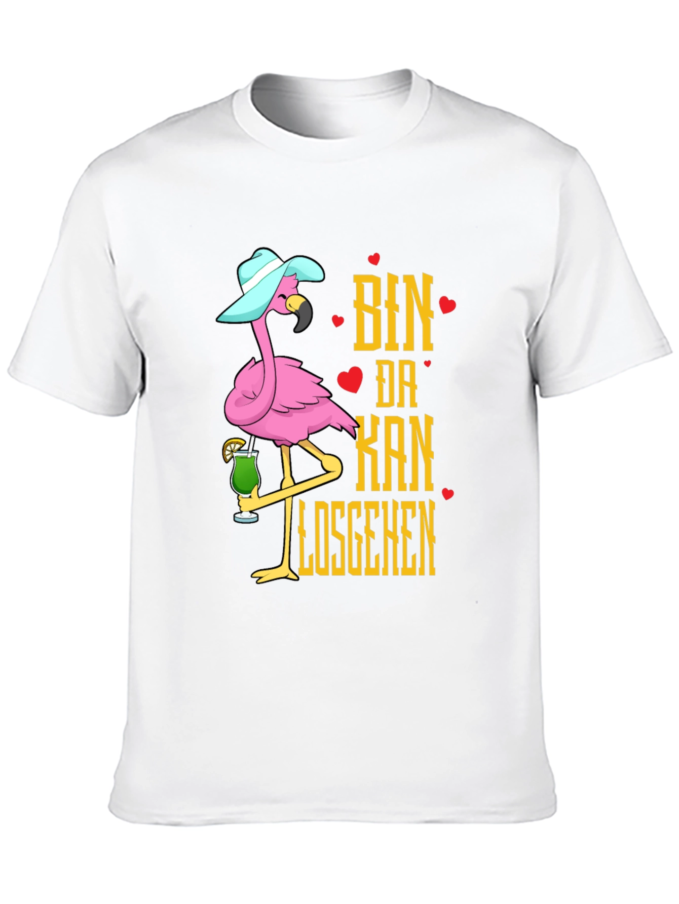 Tropical Flamingo Ready To Go Black T-Shirt