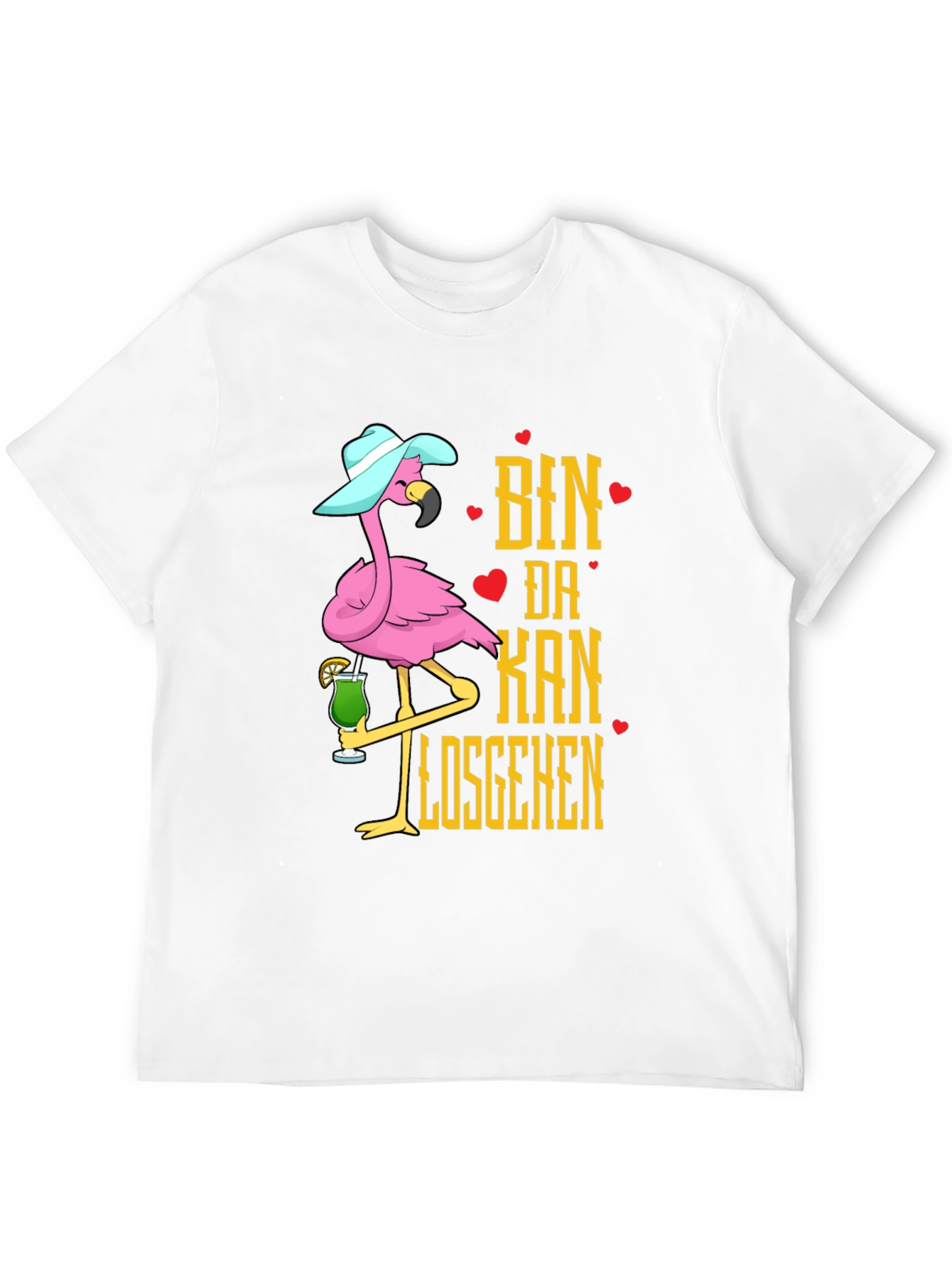 Tropical Flamingo Ready To Go Black T-Shirt
