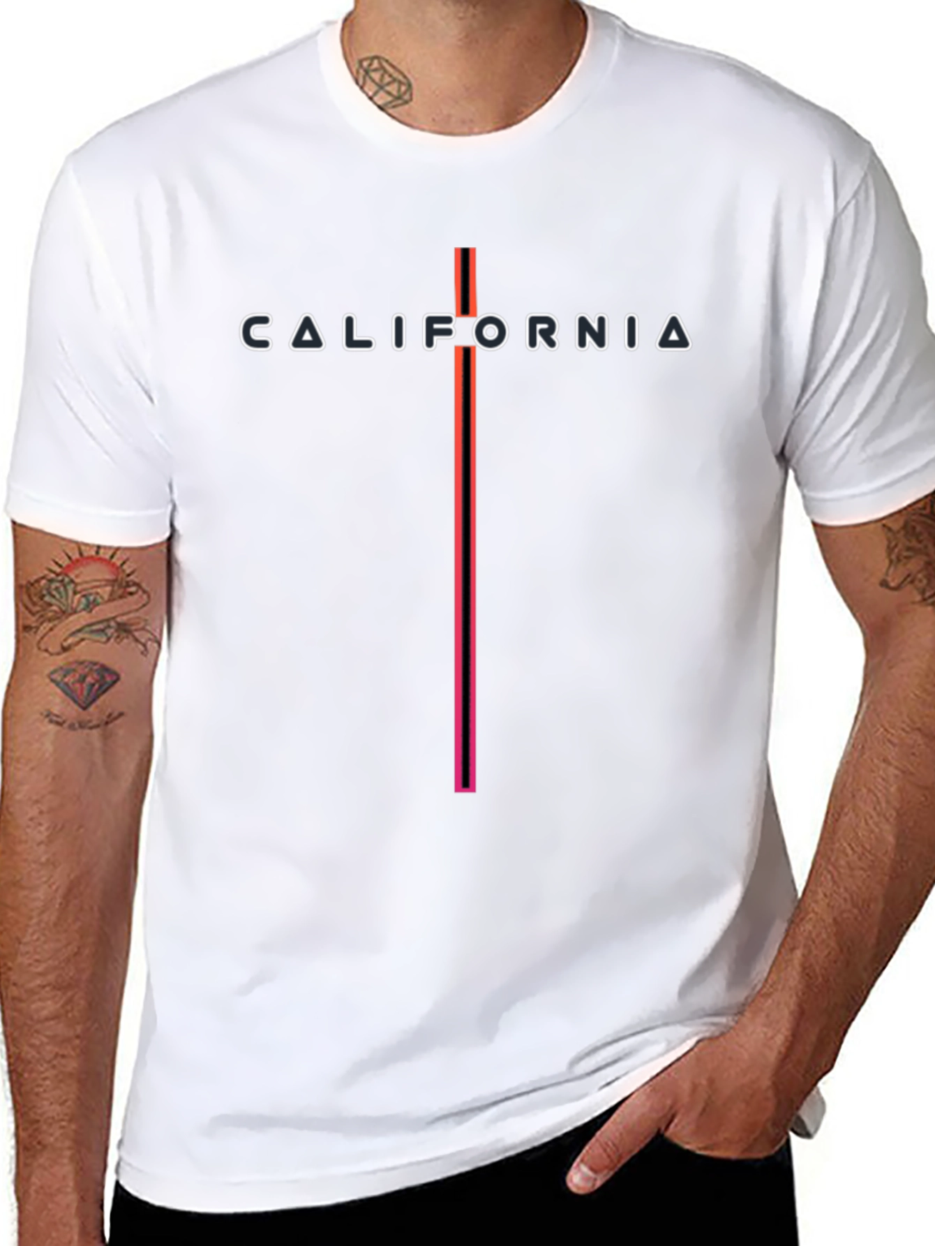 California Graphic Print Black T-Shirt