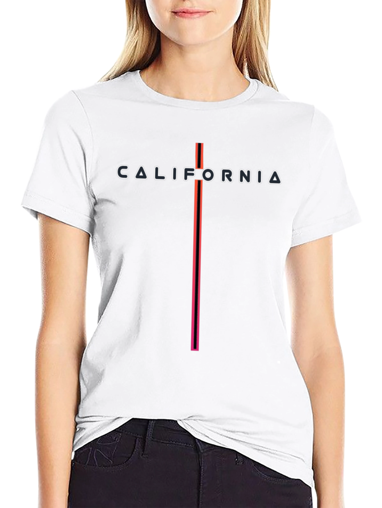 California Graphic Print Black T-Shirt