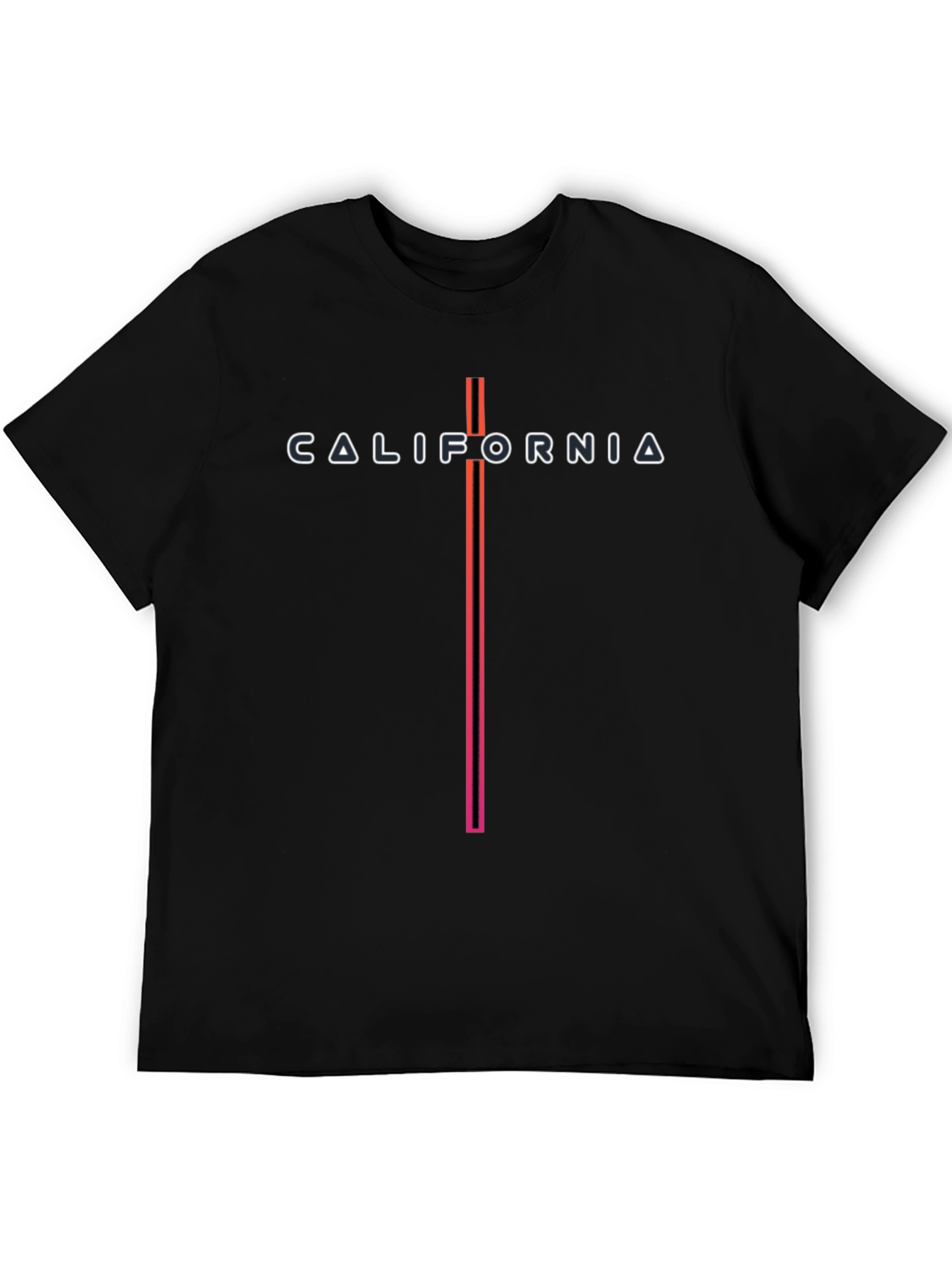 California Graphic Print Black T-Shirt
