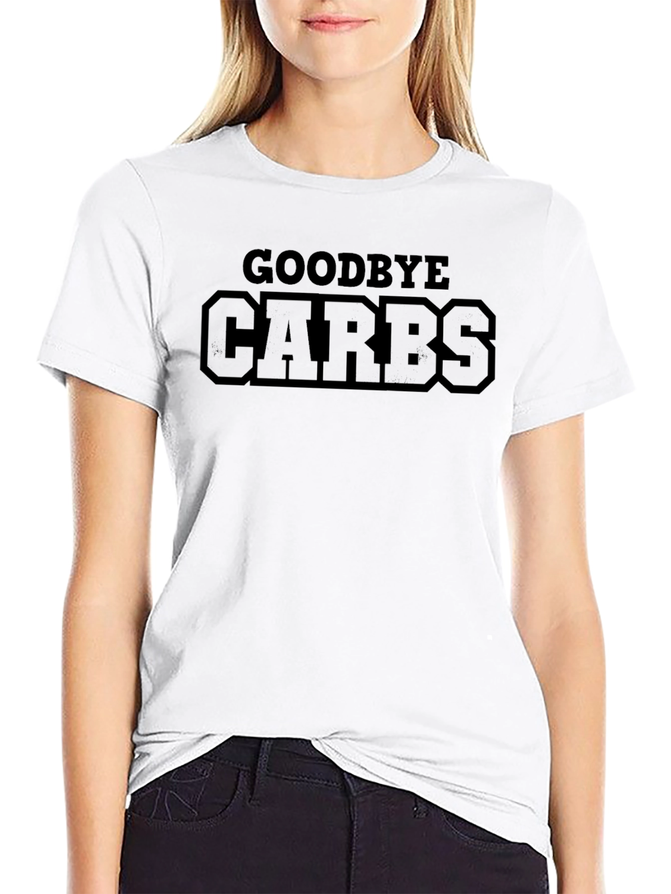 Goodbye Carbs Graphic Tee - Black Crew Neck T-Shirt