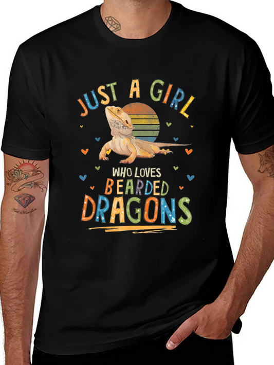 Bearded Dragon Lover T-Shirt Just a Girl Tee
