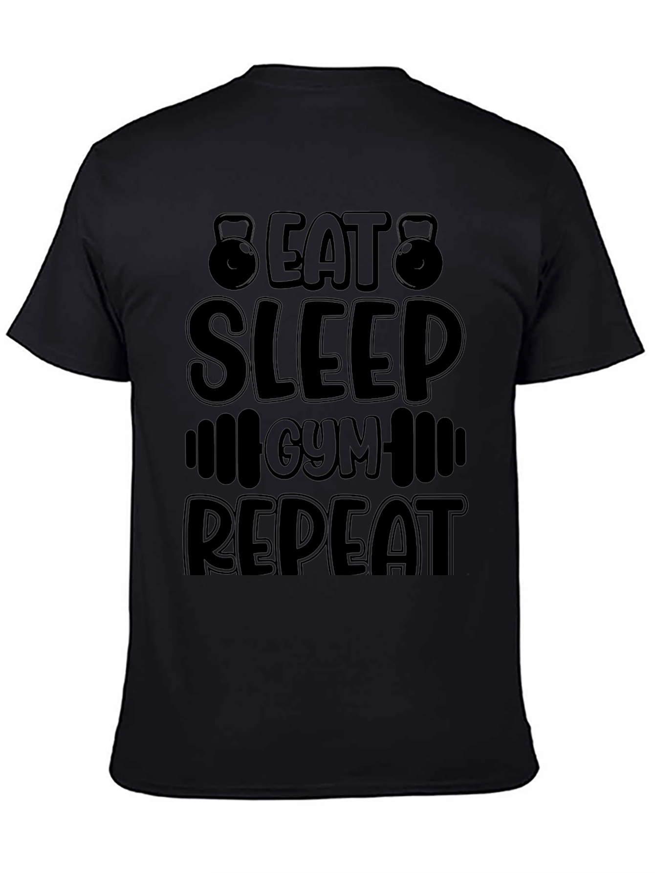 Eat Sleep Gym Repeat Black T-Shirt