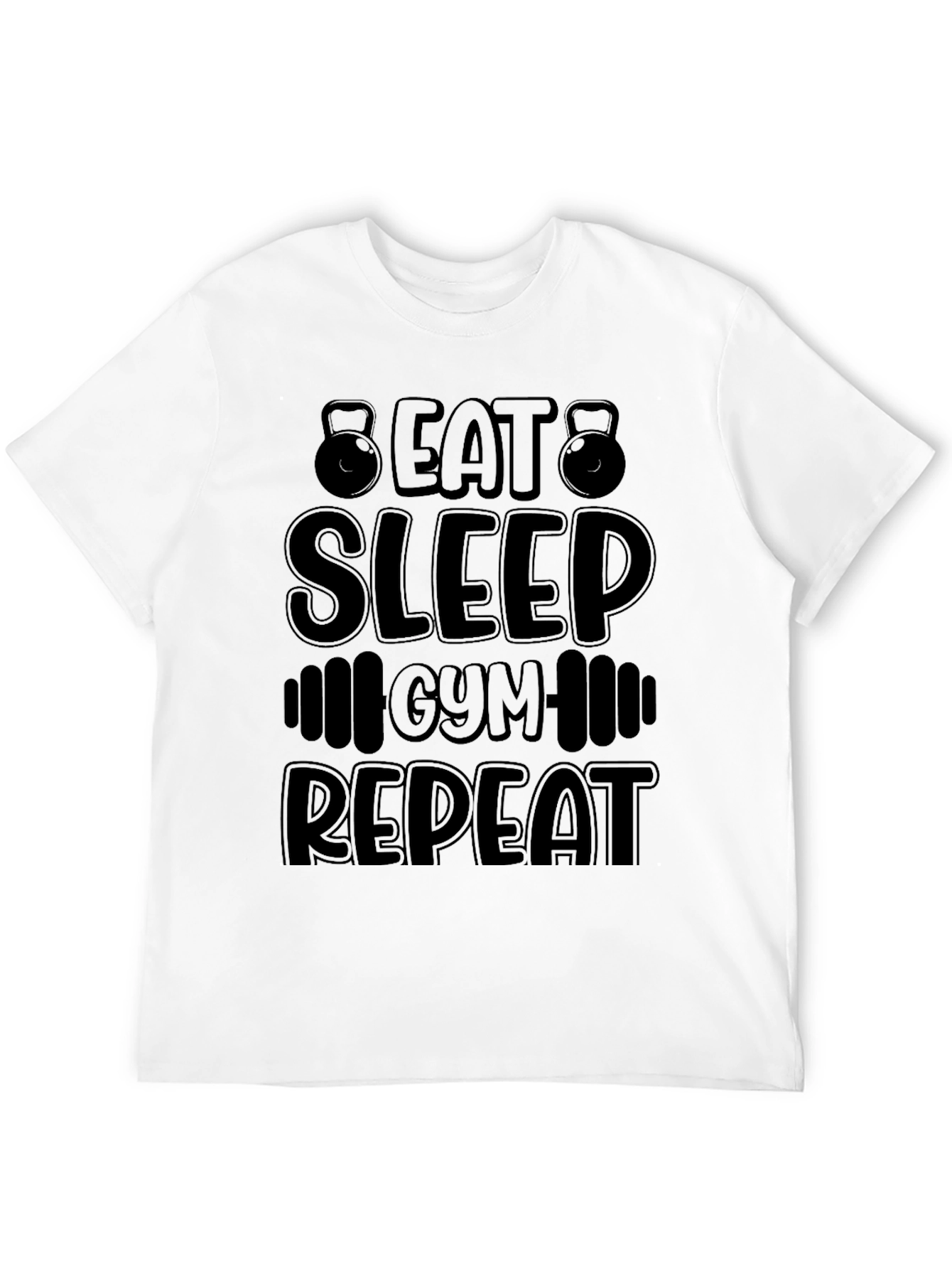 Eat Sleep Gym Repeat Black T-Shirt