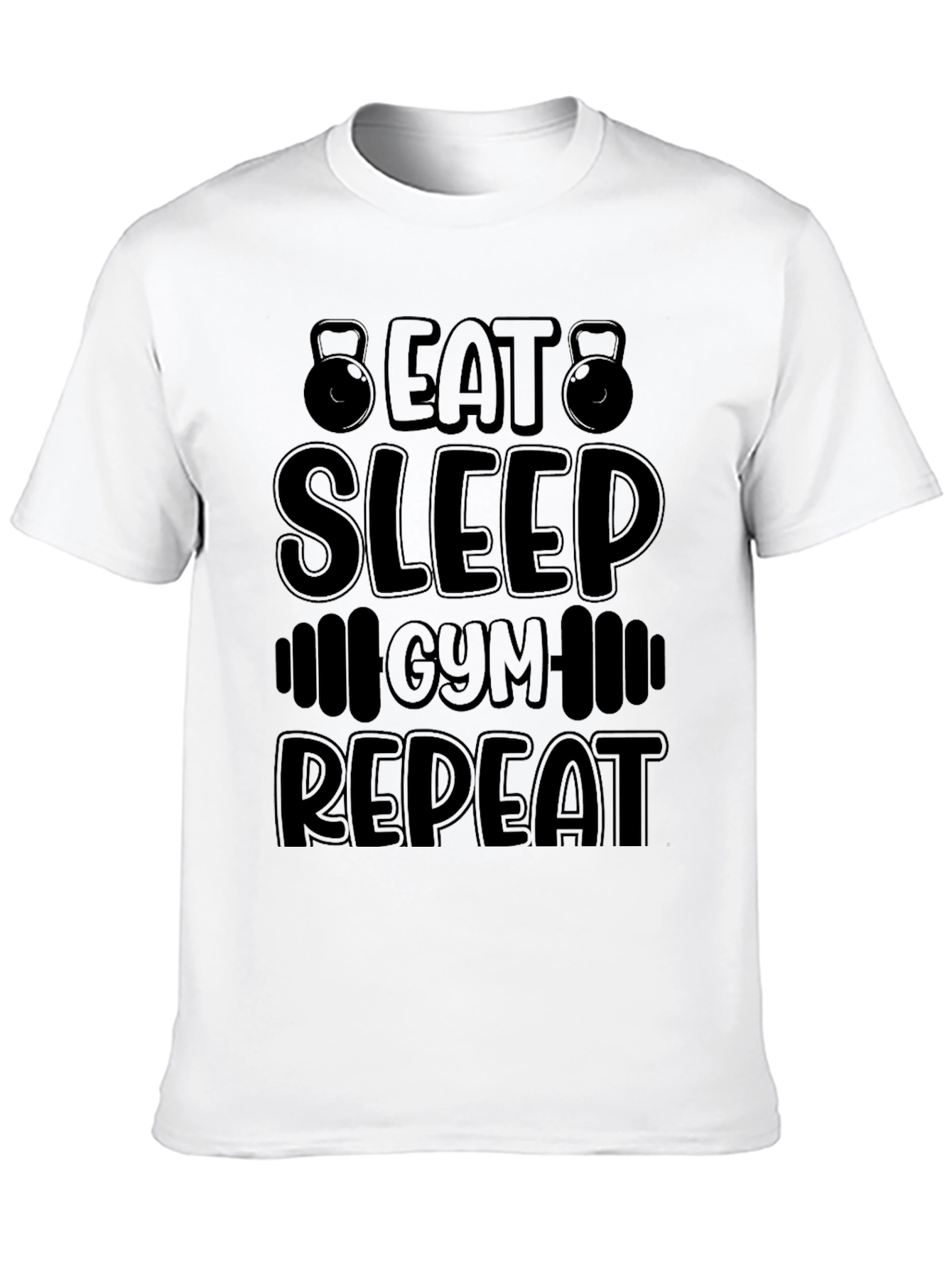Eat Sleep Gym Repeat Black T-Shirt