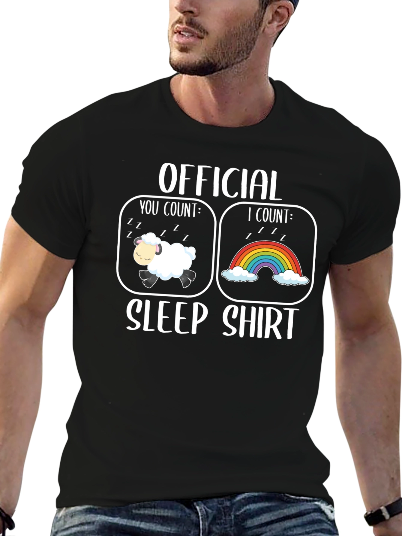 Official Sleep Shirt - Count Sheep & Rainbows T-Shirt