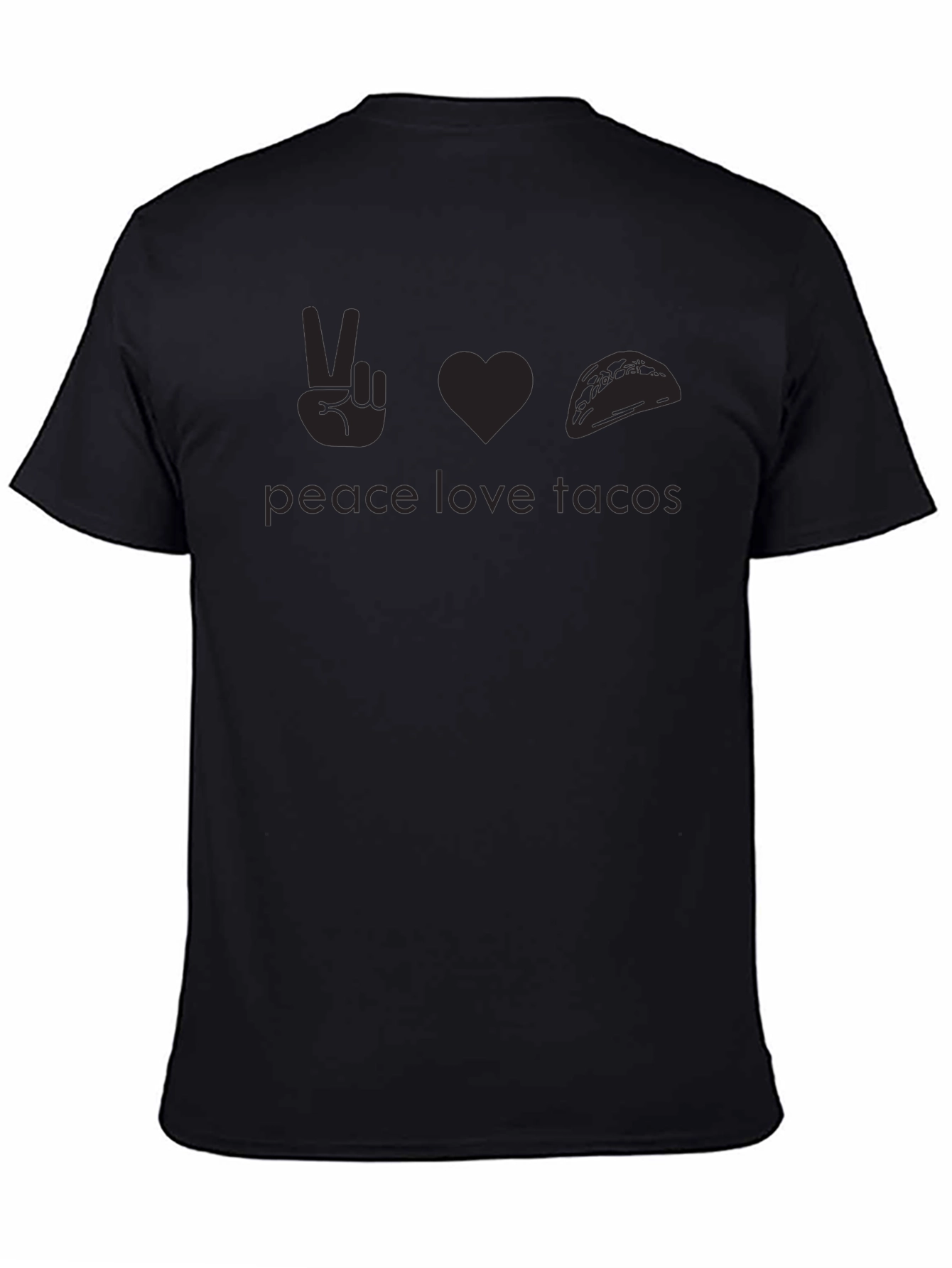 Peace Love Tacos Graphic T-Shirt - Black