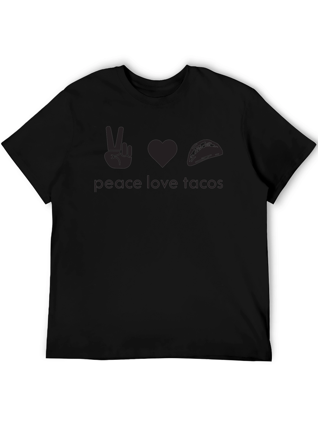 Peace Love Tacos Graphic T-Shirt - Black