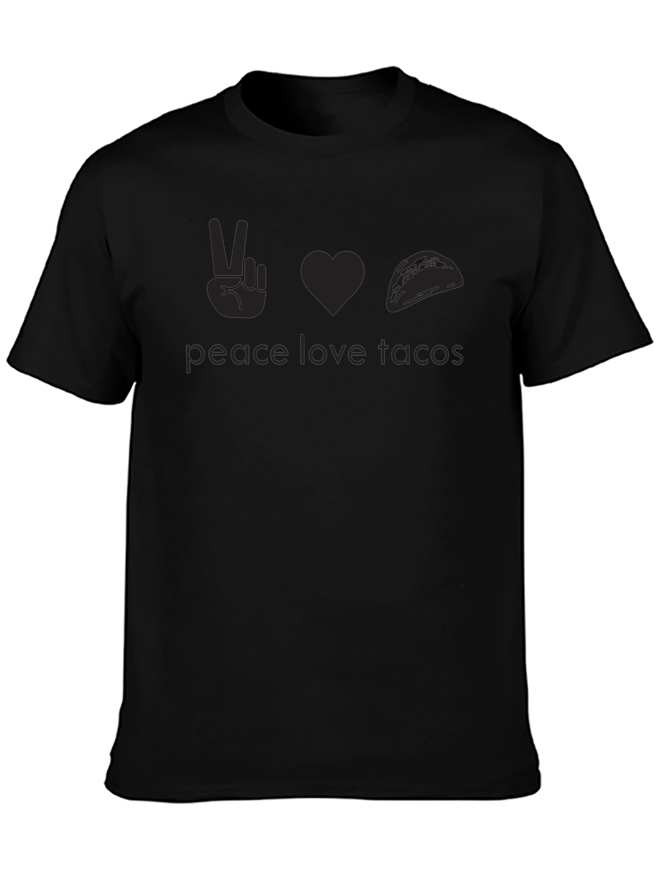 Peace Love Tacos Graphic T-Shirt - Black