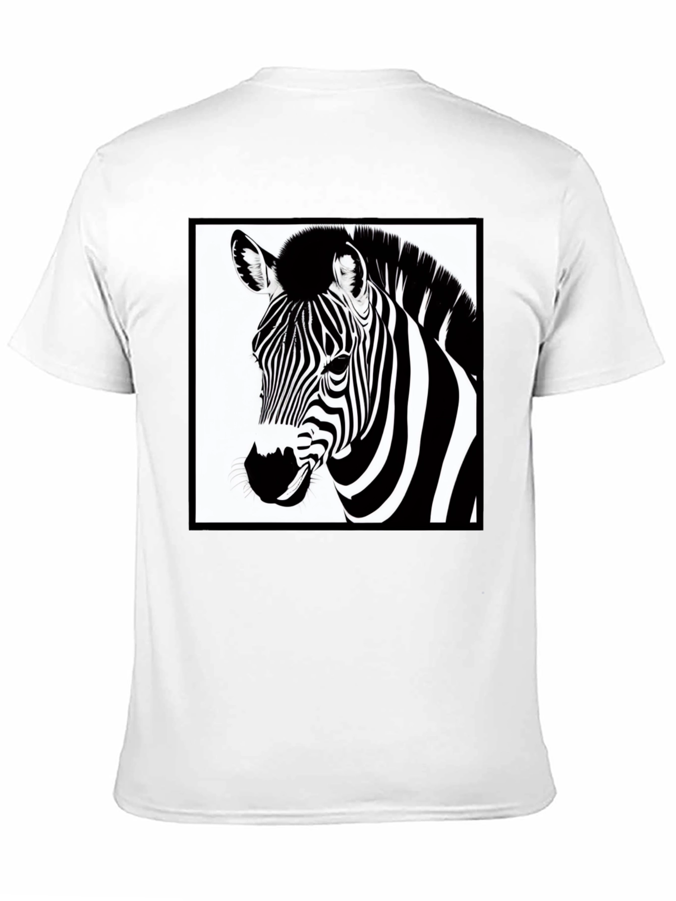 Zebra Graphic Tee - Black Cotton Casual T-Shirt