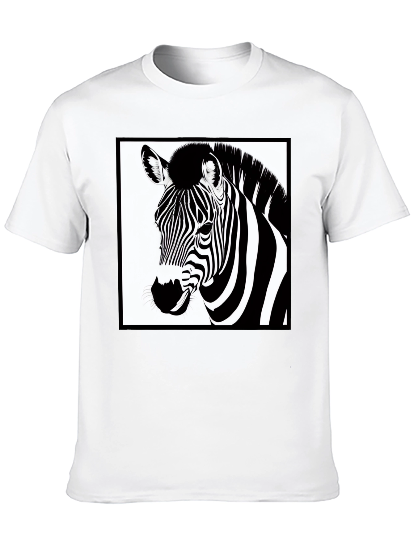 Zebra Graphic Tee - Black Cotton Casual T-Shirt