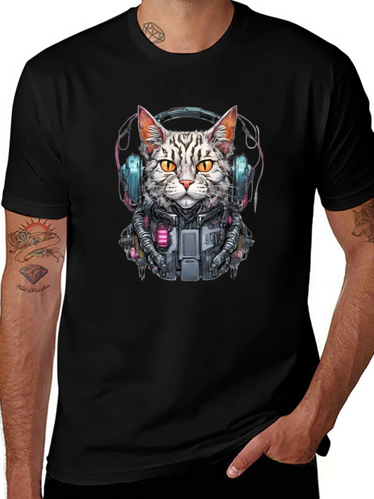 Cyberpunk Cat T-Shirt - Unique Graphic Tee